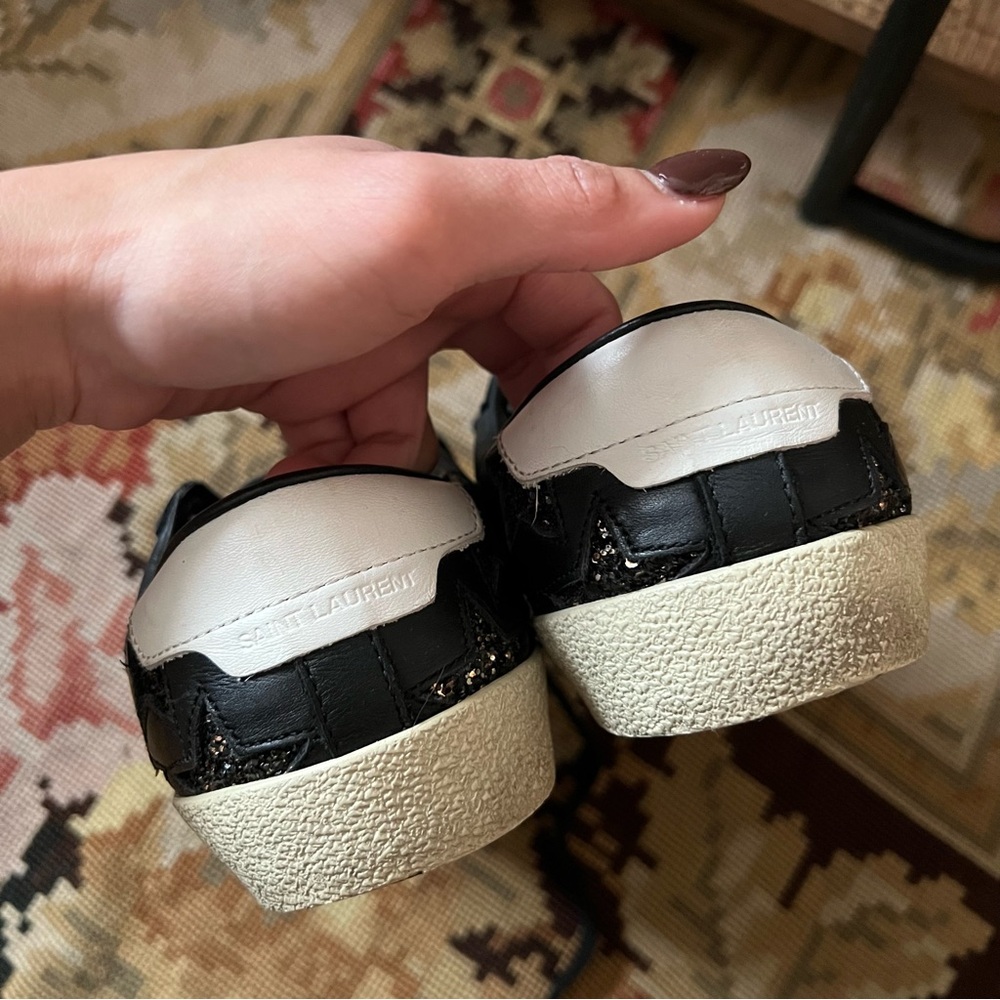 Saint Laurent Star Glitter Leather Sneakers - Picture 3 of 7